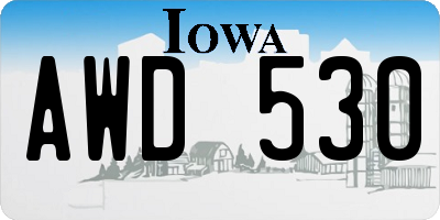 IA license plate AWD530