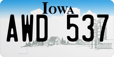 IA license plate AWD537
