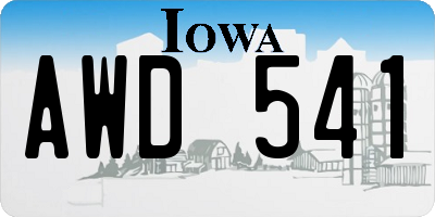 IA license plate AWD541