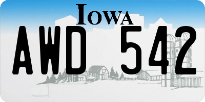 IA license plate AWD542