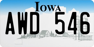 IA license plate AWD546