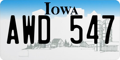IA license plate AWD547