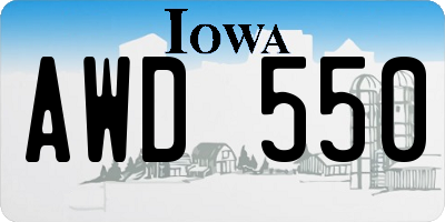 IA license plate AWD550
