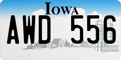 IA license plate AWD556