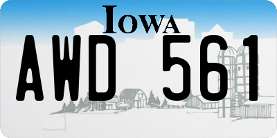 IA license plate AWD561