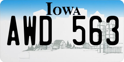 IA license plate AWD563