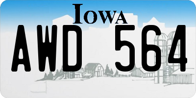 IA license plate AWD564