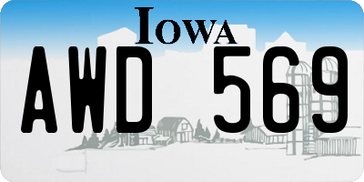 IA license plate AWD569