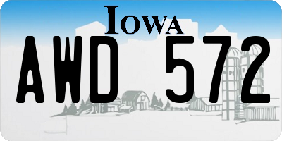 IA license plate AWD572