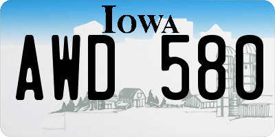 IA license plate AWD580