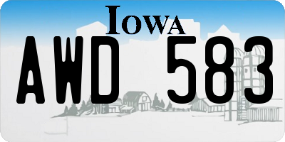 IA license plate AWD583