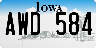 IA license plate AWD584