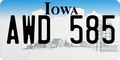 IA license plate AWD585