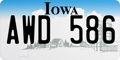 IA license plate AWD586