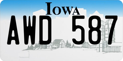 IA license plate AWD587