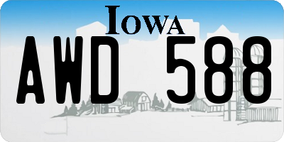 IA license plate AWD588