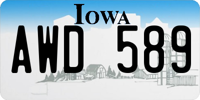 IA license plate AWD589