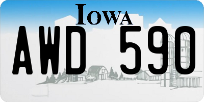 IA license plate AWD590