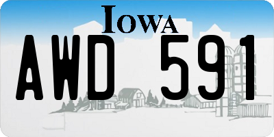 IA license plate AWD591