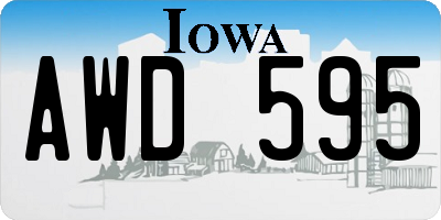 IA license plate AWD595