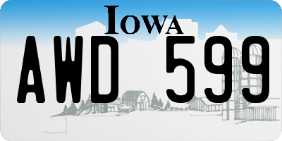 IA license plate AWD599