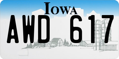 IA license plate AWD617