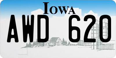 IA license plate AWD620