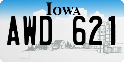 IA license plate AWD621