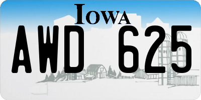 IA license plate AWD625