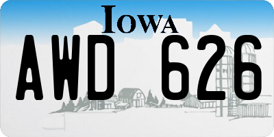 IA license plate AWD626