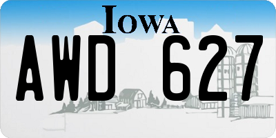 IA license plate AWD627