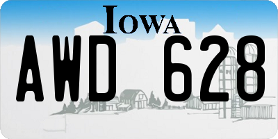 IA license plate AWD628
