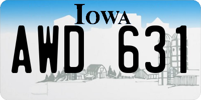 IA license plate AWD631