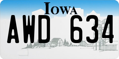 IA license plate AWD634