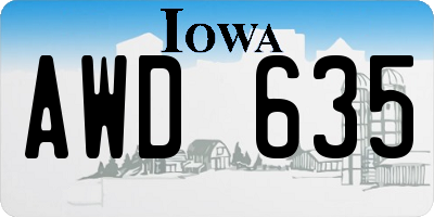 IA license plate AWD635