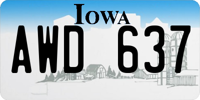 IA license plate AWD637