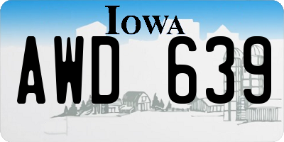 IA license plate AWD639