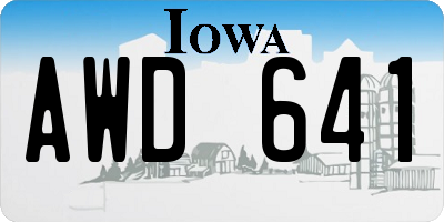 IA license plate AWD641