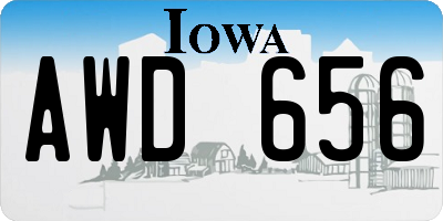 IA license plate AWD656