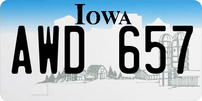 IA license plate AWD657