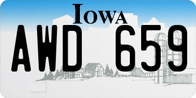 IA license plate AWD659