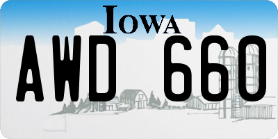 IA license plate AWD660