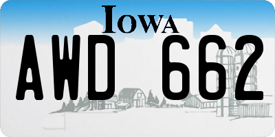 IA license plate AWD662