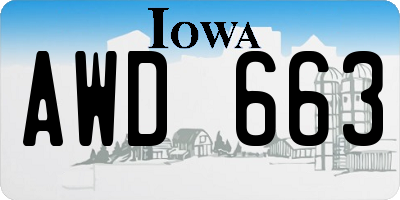 IA license plate AWD663