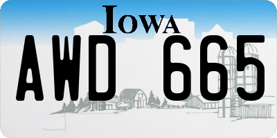 IA license plate AWD665