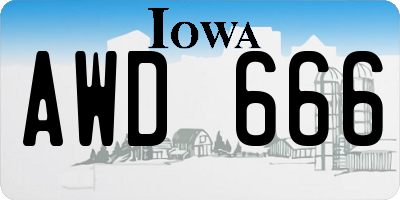 IA license plate AWD666