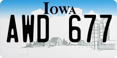 IA license plate AWD677