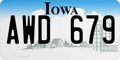 IA license plate AWD679