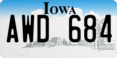 IA license plate AWD684