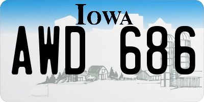 IA license plate AWD686
